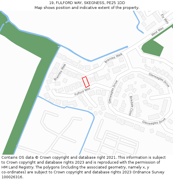 19, FULFORD WAY, SKEGNESS, PE25 1DD: Location map and indicative extent of plot