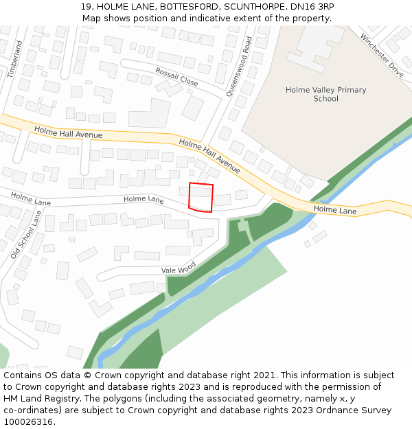 19, HOLME LANE, BOTTESFORD, SCUNTHORPE, DN16 3RP: Location map and indicative extent of plot