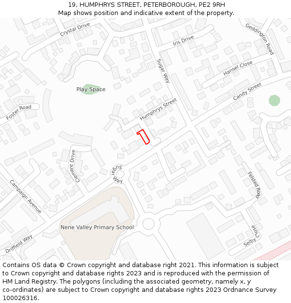 19, HUMPHRYS STREET, PETERBOROUGH, PE2 9RH: Location map and indicative extent of plot
