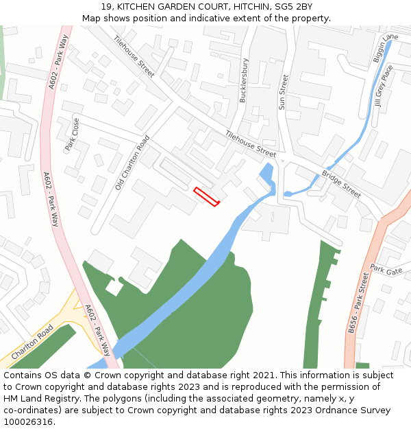 19, KITCHEN GARDEN COURT, HITCHIN, SG5 2BY: Location map and indicative extent of plot