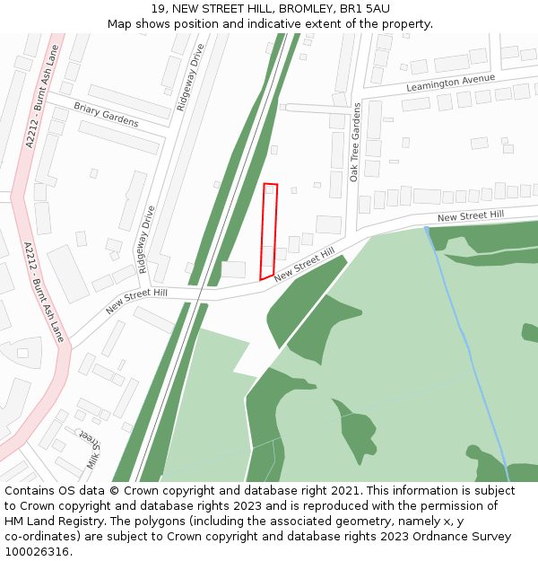 19, NEW STREET HILL, BROMLEY, BR1 5AU: Location map and indicative extent of plot