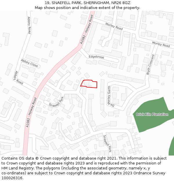 19, SNAEFELL PARK, SHERINGHAM, NR26 8GZ: Location map and indicative extent of plot