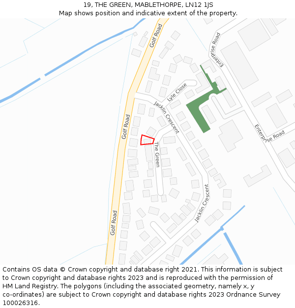 19, THE GREEN, MABLETHORPE, LN12 1JS: Location map and indicative extent of plot