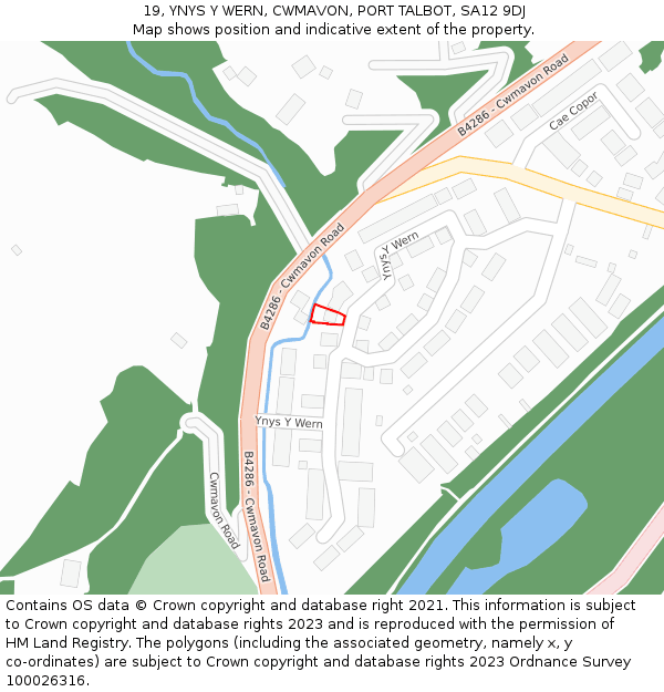 19, YNYS Y WERN, CWMAVON, PORT TALBOT, SA12 9DJ: Location map and indicative extent of plot