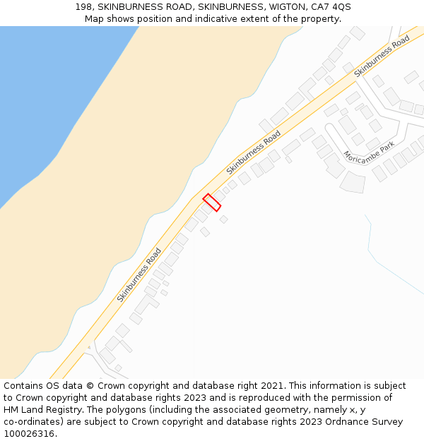 198, SKINBURNESS ROAD, SKINBURNESS, WIGTON, CA7 4QS: Location map and indicative extent of plot