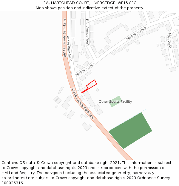 1A, HARTSHEAD COURT, LIVERSEDGE, WF15 8FG: Location map and indicative extent of plot