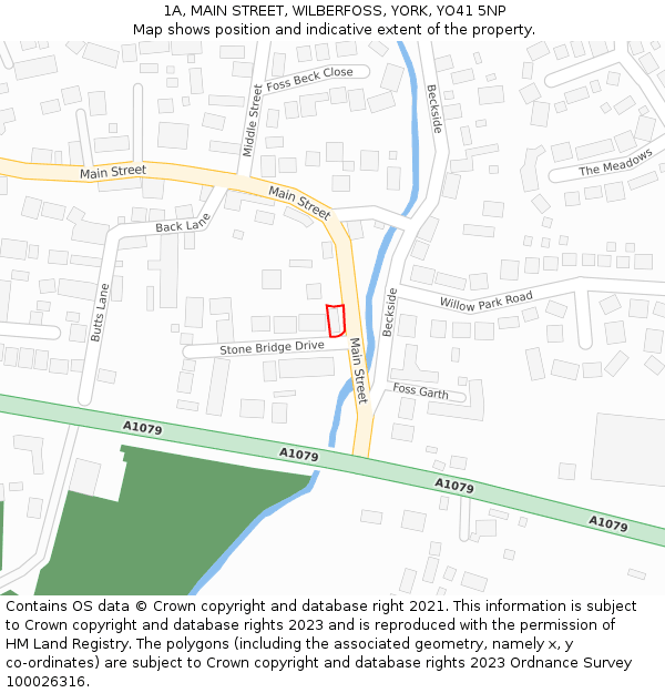 1A, MAIN STREET, WILBERFOSS, YORK, YO41 5NP: Location map and indicative extent of plot
