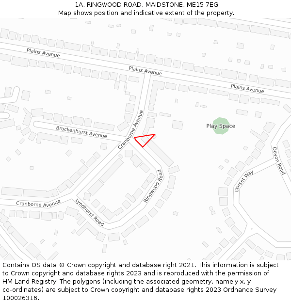 1A, RINGWOOD ROAD, MAIDSTONE, ME15 7EG: Location map and indicative extent of plot