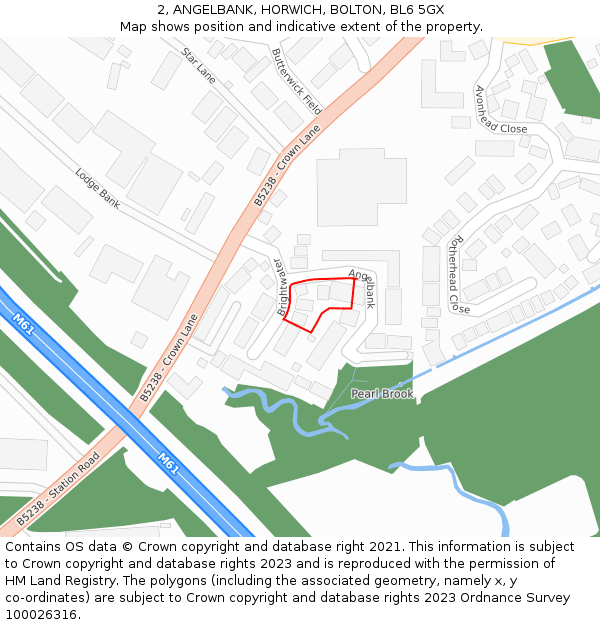 2, ANGELBANK, HORWICH, BOLTON, BL6 5GX: Location map and indicative extent of plot