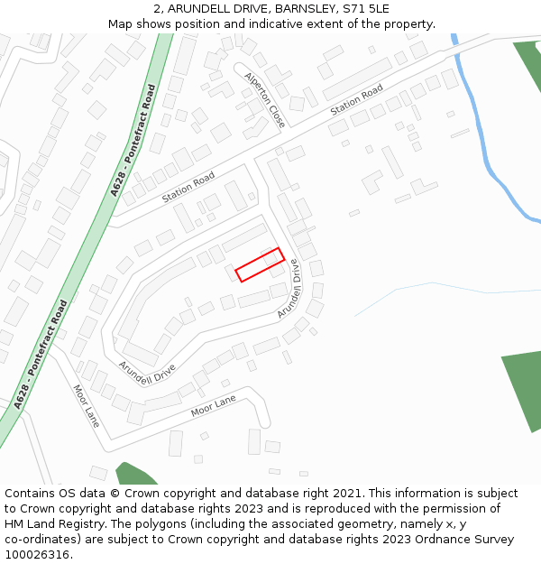 2, ARUNDELL DRIVE, BARNSLEY, S71 5LE: Location map and indicative extent of plot