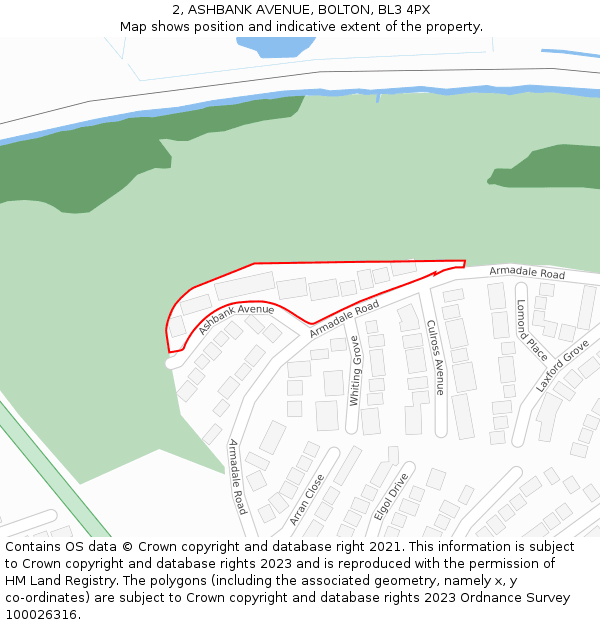 2, ASHBANK AVENUE, BOLTON, BL3 4PX: Location map and indicative extent of plot