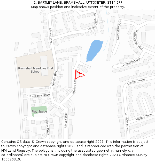 2, BARTLEY LANE, BRAMSHALL, UTTOXETER, ST14 5FF: Location map and indicative extent of plot