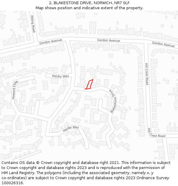 2, BLAKESTONE DRIVE, NORWICH, NR7 0LF: Location map and indicative extent of plot