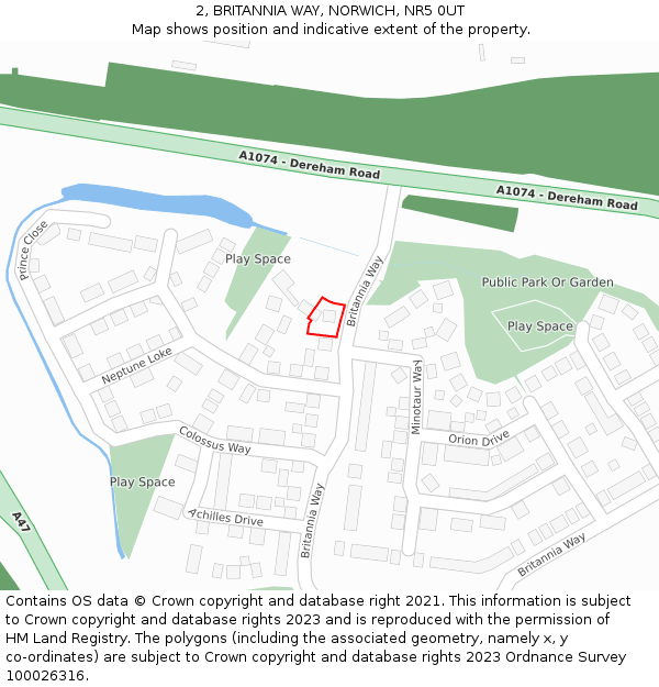 2, BRITANNIA WAY, NORWICH, NR5 0UT: Location map and indicative extent of plot