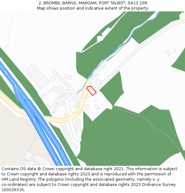 2, BROMBIL BARNS, MARGAM, PORT TALBOT, SA13 2SR: Location map and indicative extent of plot
