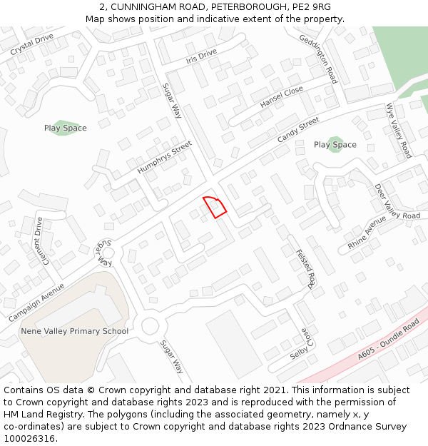 2, CUNNINGHAM ROAD, PETERBOROUGH, PE2 9RG: Location map and indicative extent of plot