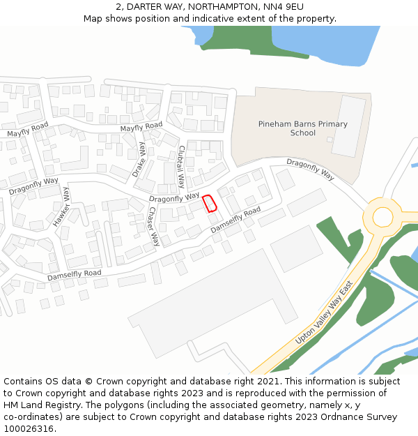 2, DARTER WAY, NORTHAMPTON, NN4 9EU: Location map and indicative extent of plot