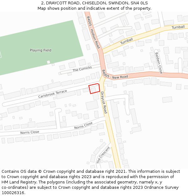 2, DRAYCOTT ROAD, CHISELDON, SWINDON, SN4 0LS: Location map and indicative extent of plot