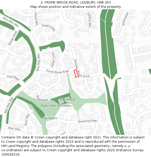 2, FROME BROOK ROAD, LEDBURY, HR8 2FH: Location map and indicative extent of plot