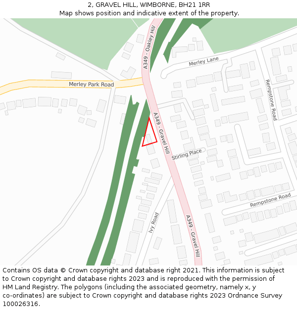 2, GRAVEL HILL, WIMBORNE, BH21 1RR: Location map and indicative extent of plot
