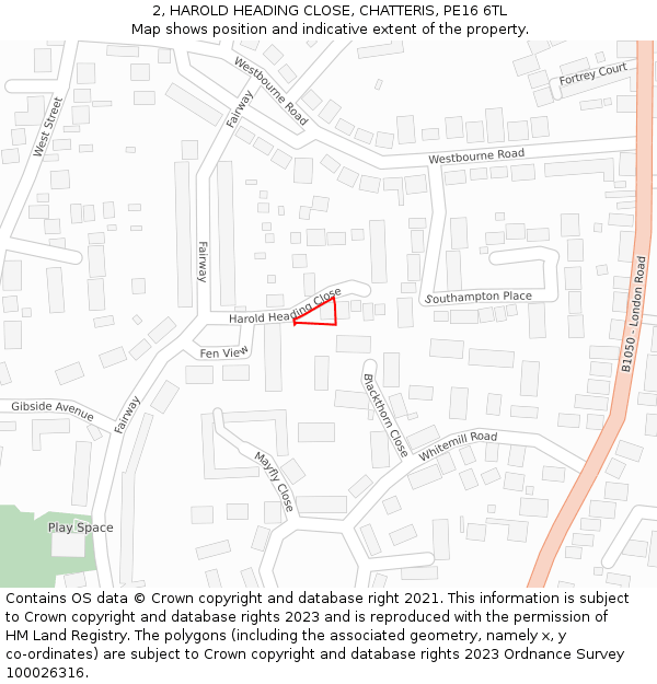 2, HAROLD HEADING CLOSE, CHATTERIS, PE16 6TL: Location map and indicative extent of plot