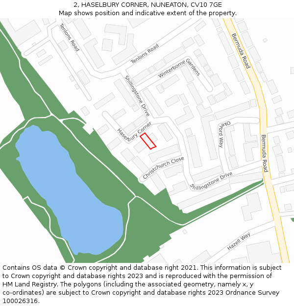 2, HASELBURY CORNER, NUNEATON, CV10 7GE: Location map and indicative extent of plot