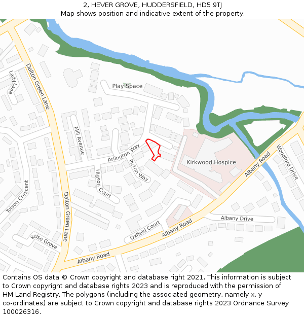 2, HEVER GROVE, HUDDERSFIELD, HD5 9TJ: Location map and indicative extent of plot