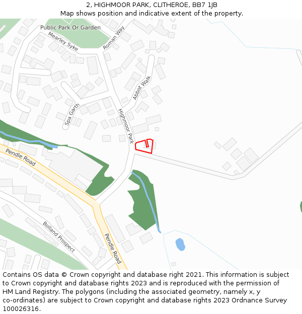 2, HIGHMOOR PARK, CLITHEROE, BB7 1JB: Location map and indicative extent of plot