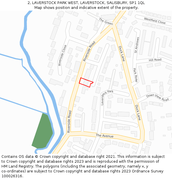 2, LAVERSTOCK PARK WEST, LAVERSTOCK, SALISBURY, SP1 1QL: Location map and indicative extent of plot