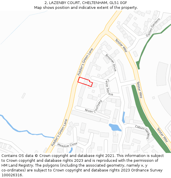 2, LAZENBY COURT, CHELTENHAM, GL51 0GF: Location map and indicative extent of plot