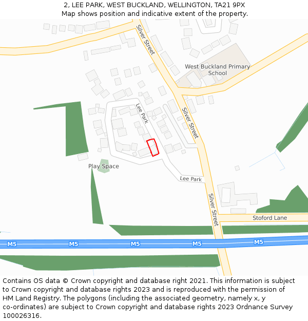 2, LEE PARK, WEST BUCKLAND, WELLINGTON, TA21 9PX: Location map and indicative extent of plot
