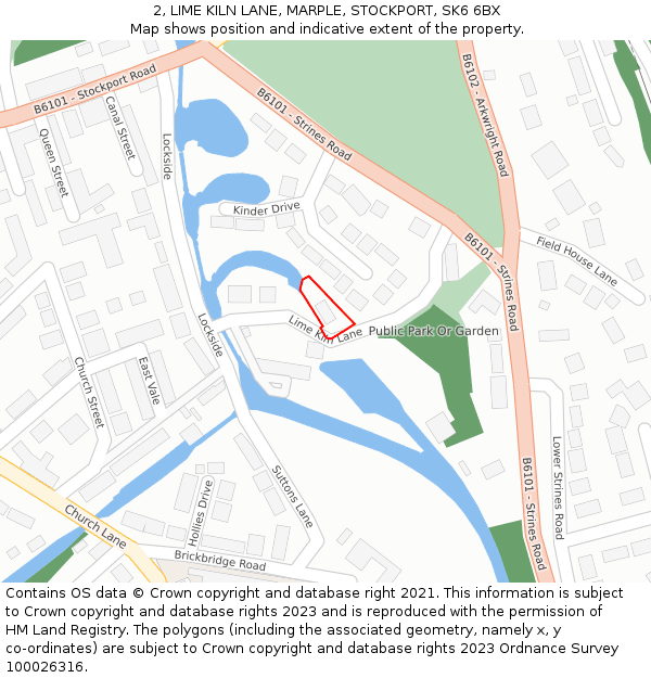 2, LIME KILN LANE, MARPLE, STOCKPORT, SK6 6BX: Location map and indicative extent of plot