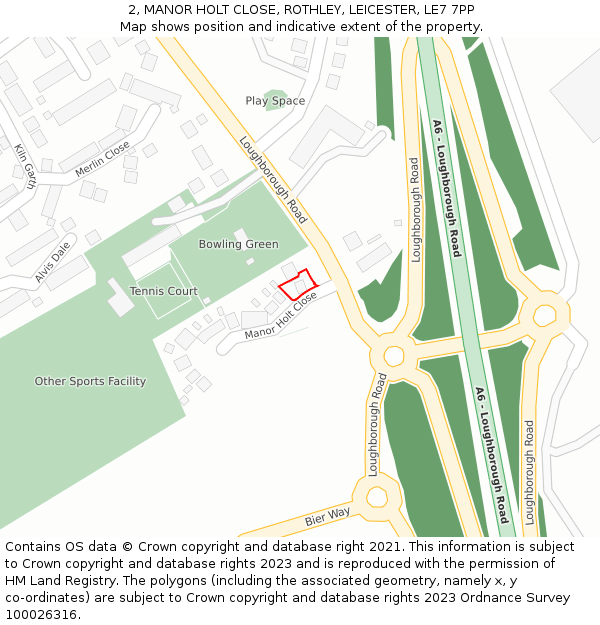 2, MANOR HOLT CLOSE, ROTHLEY, LEICESTER, LE7 7PP: Location map and indicative extent of plot