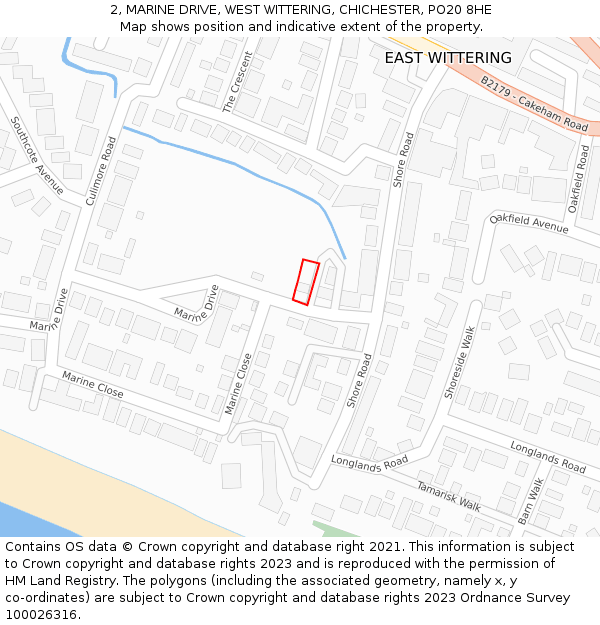 2, MARINE DRIVE, WEST WITTERING, CHICHESTER, PO20 8HE: Location map and indicative extent of plot