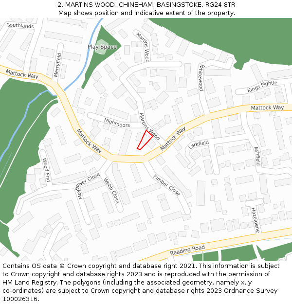 2, MARTINS WOOD, CHINEHAM, BASINGSTOKE, RG24 8TR: Location map and indicative extent of plot