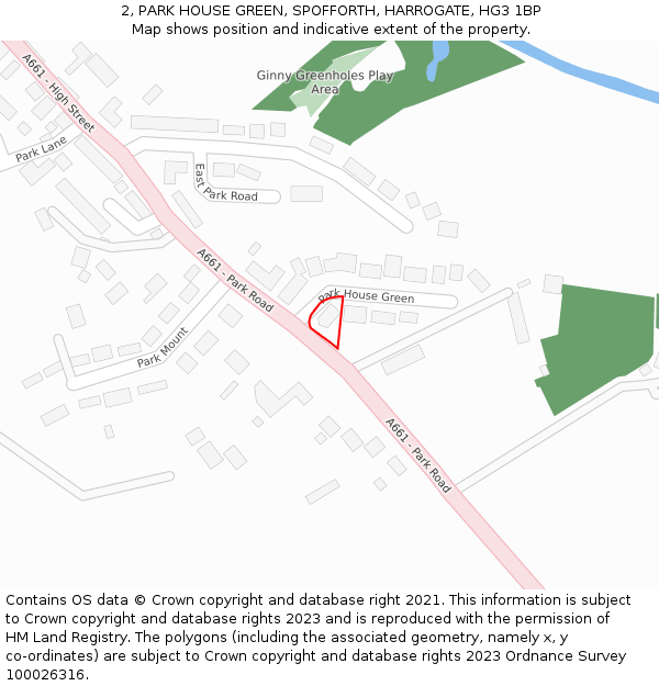 2, PARK HOUSE GREEN, SPOFFORTH, HARROGATE, HG3 1BP: Location map and indicative extent of plot