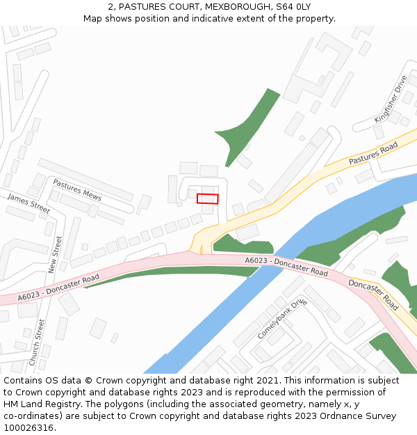 2, PASTURES COURT, MEXBOROUGH, S64 0LY: Location map and indicative extent of plot