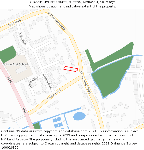 2, POND HOUSE ESTATE, SUTTON, NORWICH, NR12 9QY: Location map and indicative extent of plot
