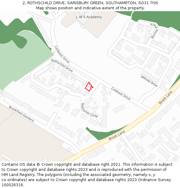 2, ROTHSCHILD DRIVE, SARISBURY GREEN, SOUTHAMPTON, SO31 7NS: Location map and indicative extent of plot