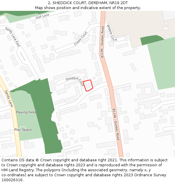 2, SHEDDICK COURT, DEREHAM, NR19 2DT: Location map and indicative extent of plot