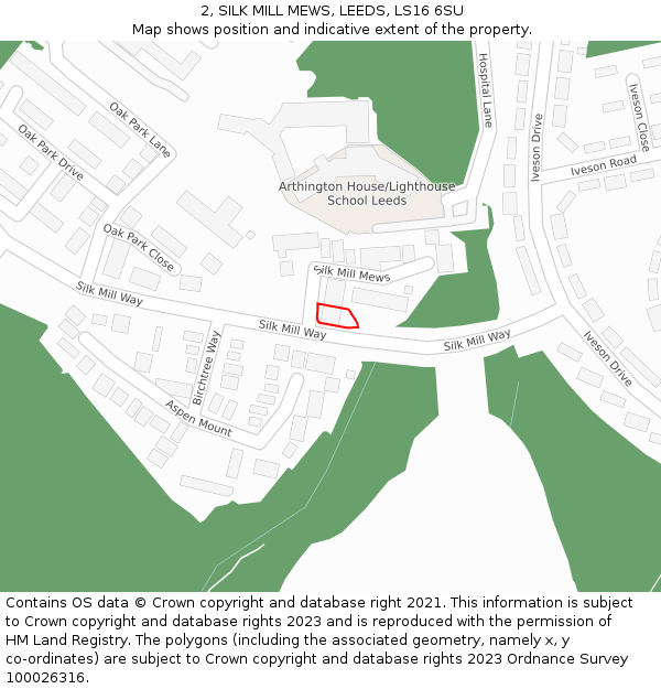 2, SILK MILL MEWS, LEEDS, LS16 6SU: Location map and indicative extent of plot