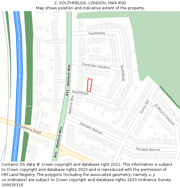 2, SOUTHFIELDS, LONDON, NW4 4ND: Location map and indicative extent of plot