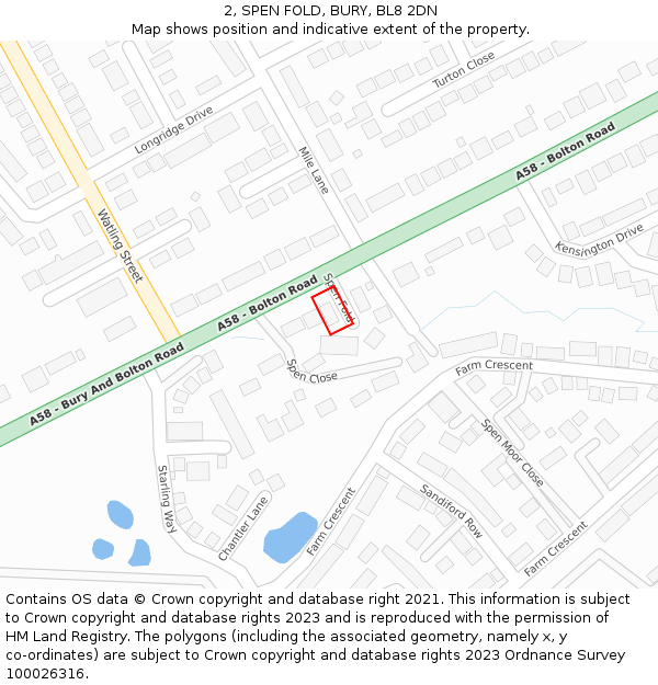 2, SPEN FOLD, BURY, BL8 2DN: Location map and indicative extent of plot