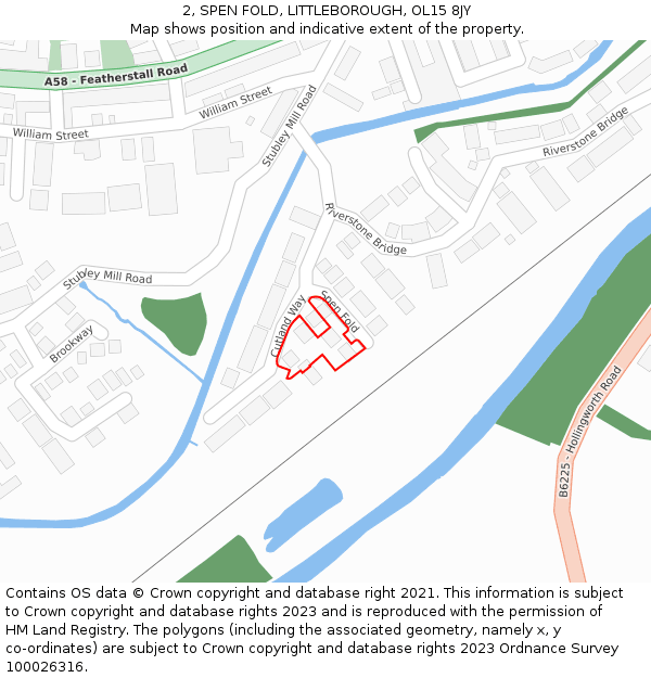 2, SPEN FOLD, LITTLEBOROUGH, OL15 8JY: Location map and indicative extent of plot