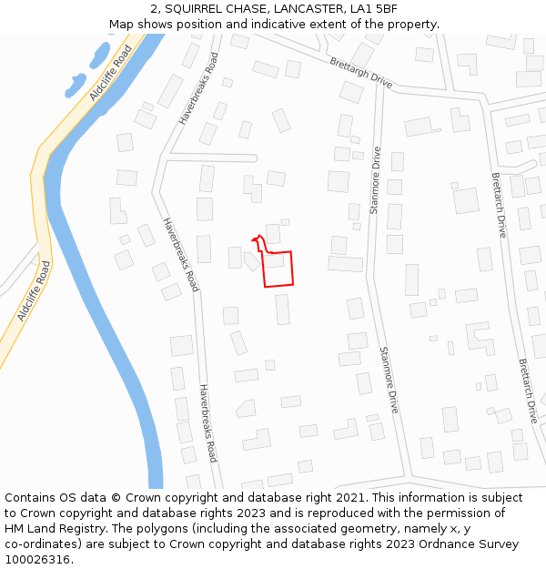 2, SQUIRREL CHASE, LANCASTER, LA1 5BF: Location map and indicative extent of plot