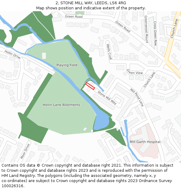 2, STONE MILL WAY, LEEDS, LS6 4RG: Location map and indicative extent of plot
