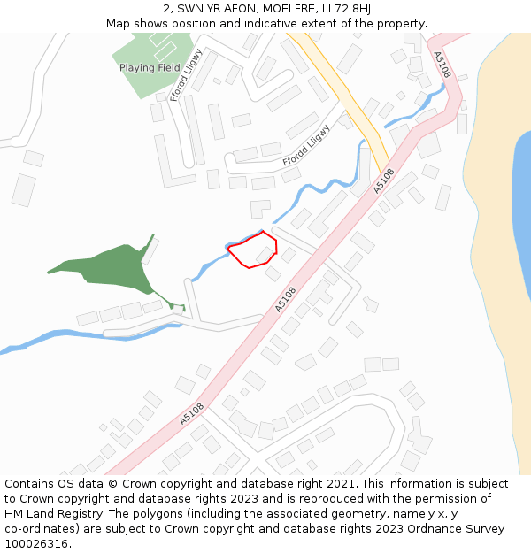 2, SWN YR AFON, MOELFRE, LL72 8HJ: Location map and indicative extent of plot