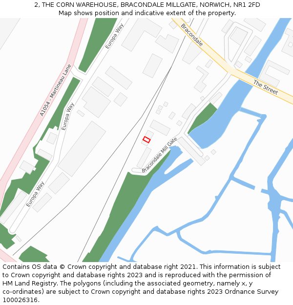 2, THE CORN WAREHOUSE, BRACONDALE MILLGATE, NORWICH, NR1 2FD: Location map and indicative extent of plot