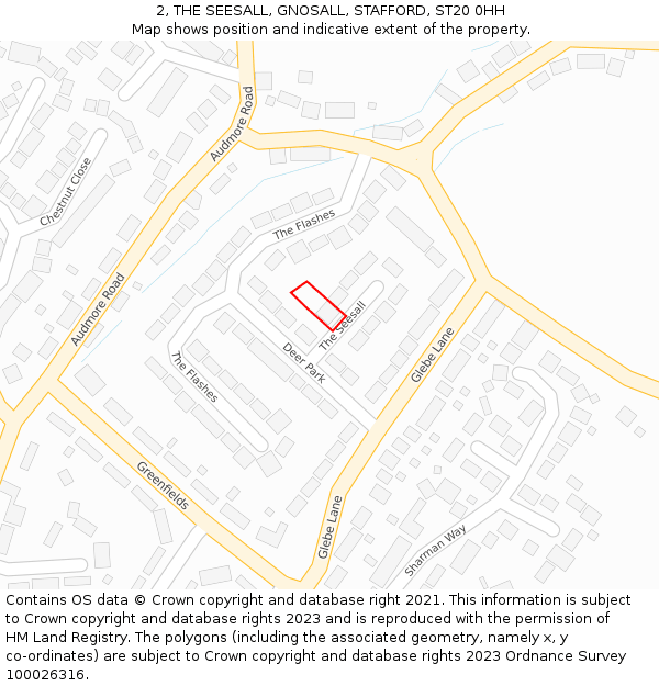 2, THE SEESALL, GNOSALL, STAFFORD, ST20 0HH: Location map and indicative extent of plot