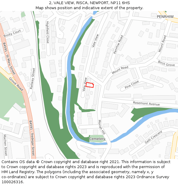 2, VALE VIEW, RISCA, NEWPORT, NP11 6HS: Location map and indicative extent of plot